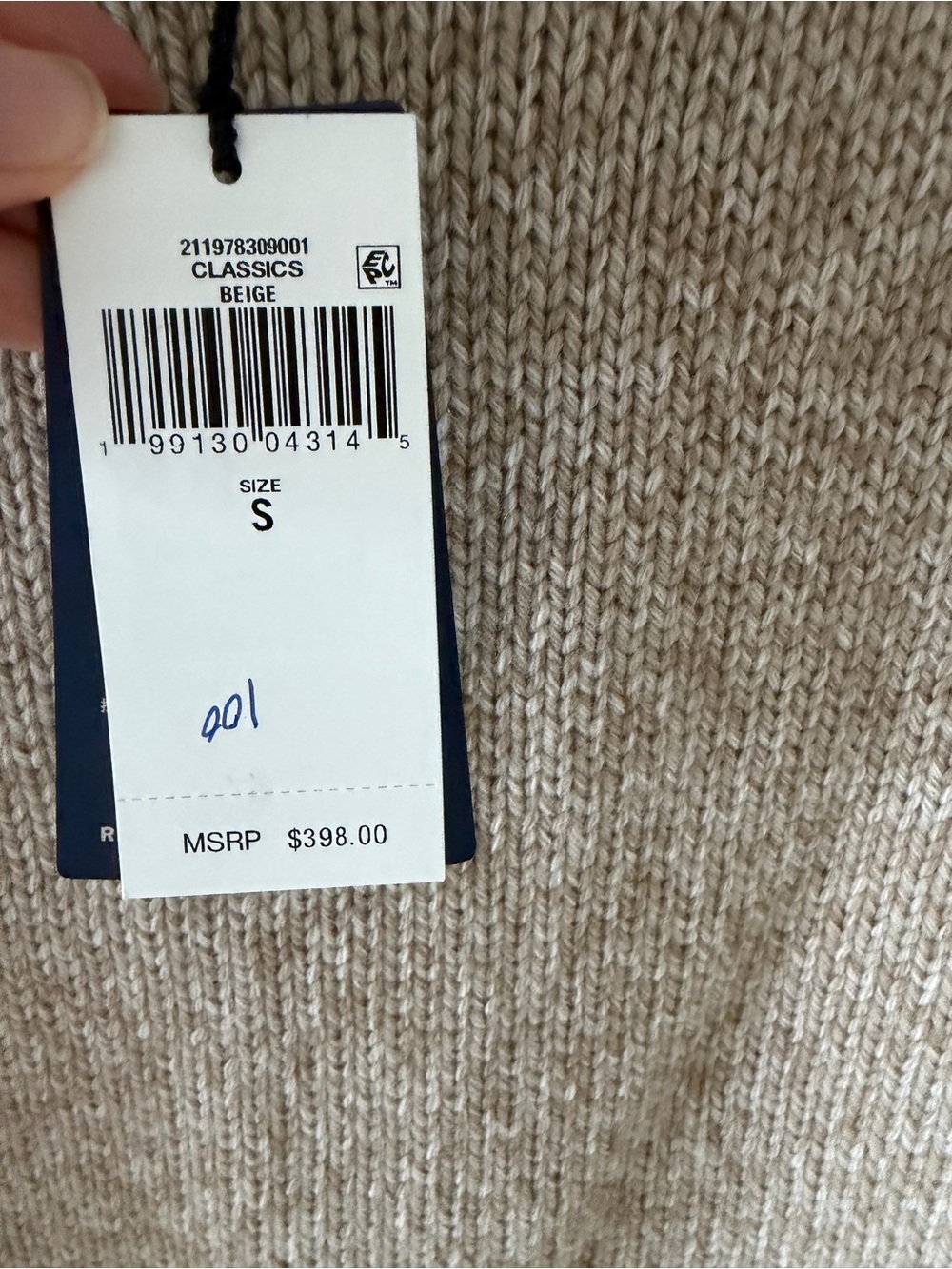 NWT Polo by Ralph Lauren Wool/Cashmere Oversized Beige Cowl Neck Sweater $398 - Picture 4 of 5